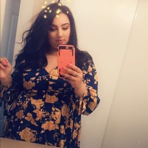 Plus size blue dress